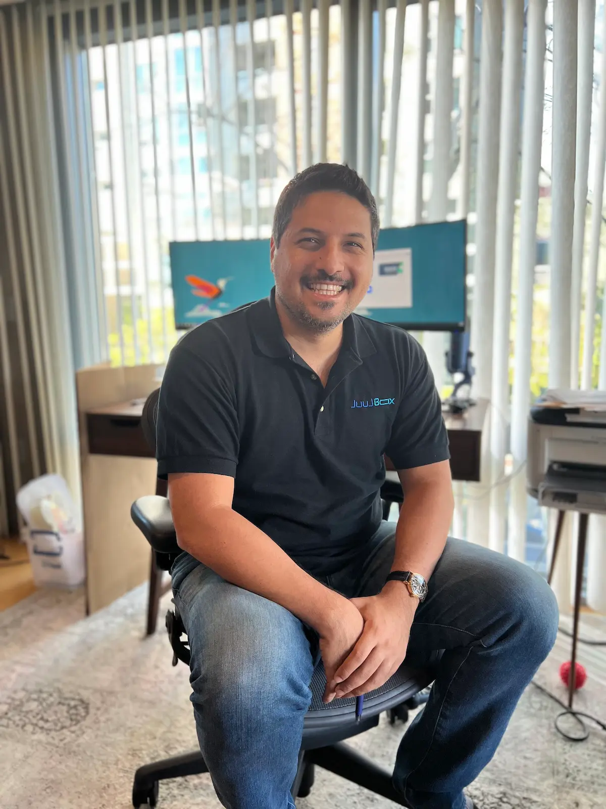 Ali Mirdamadi in home office