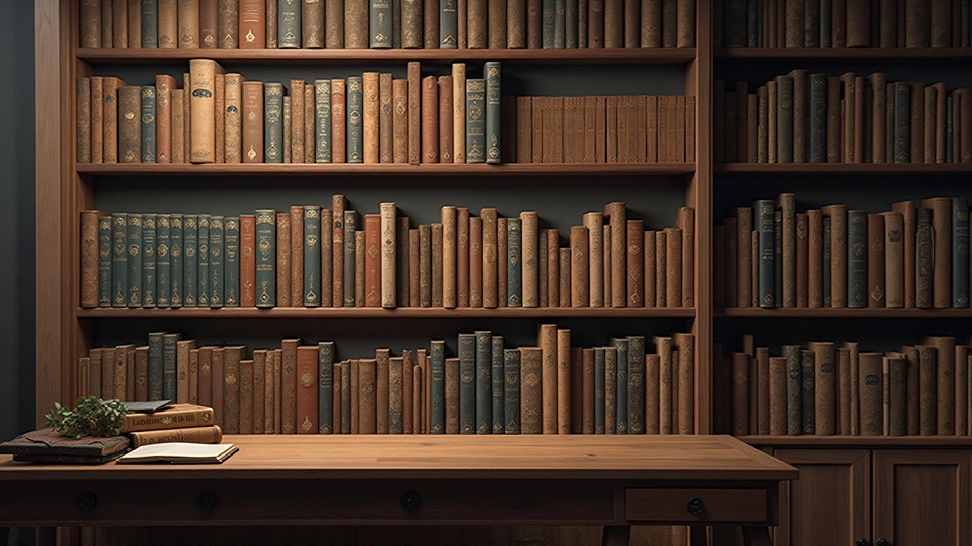 Books neatly stored on shelves with proper organization