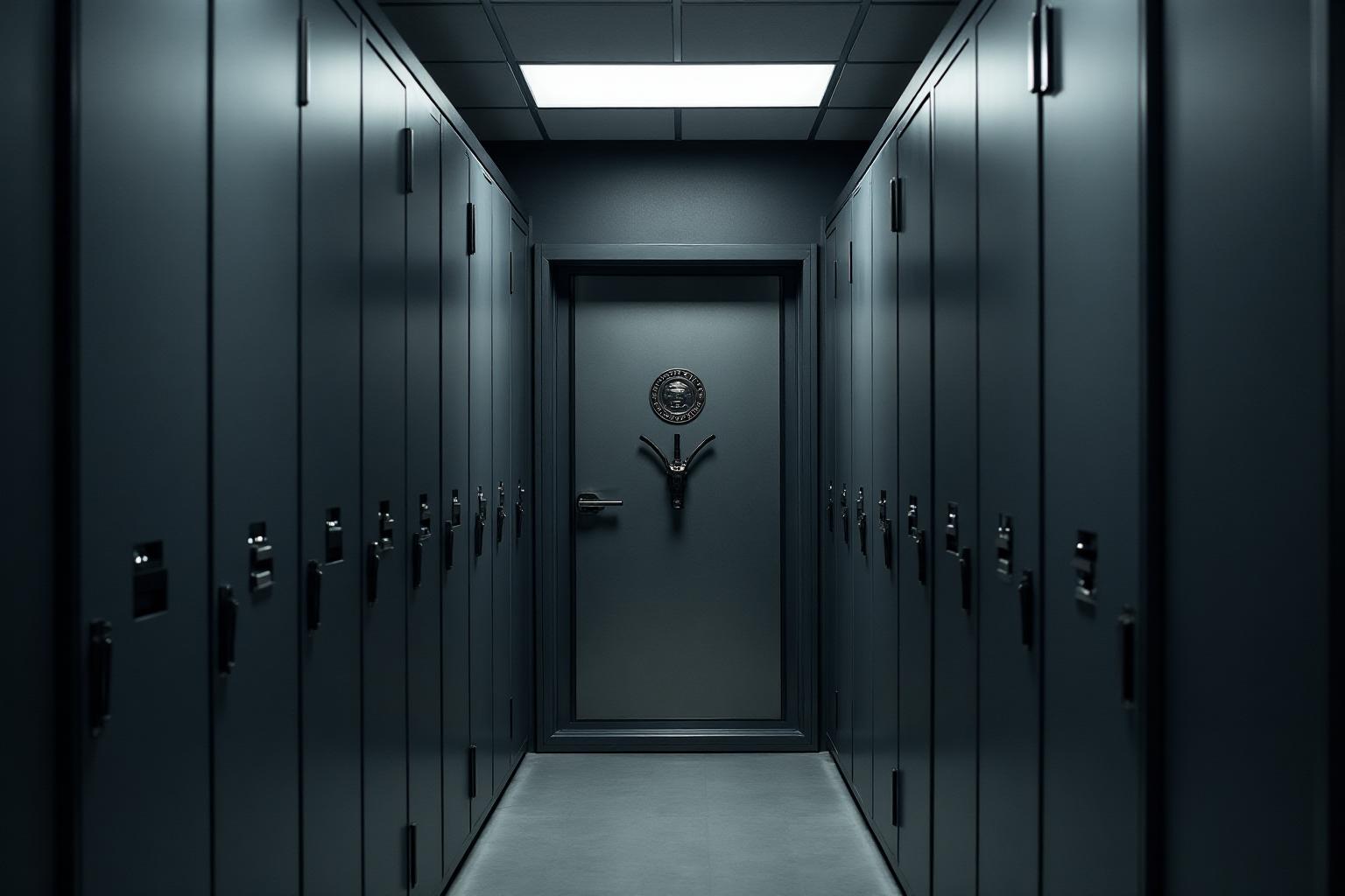 Secure gun safe in a modern storage facility